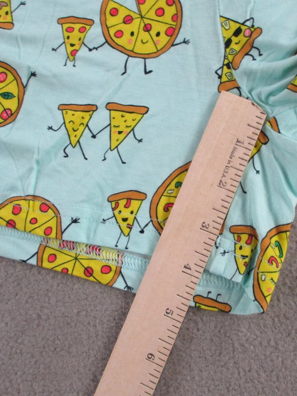 Little Sleepies Pajama Shorts Womens XL Blue Pizza Pals Print Bamboo Lounge PJs - Picture 5 of 8